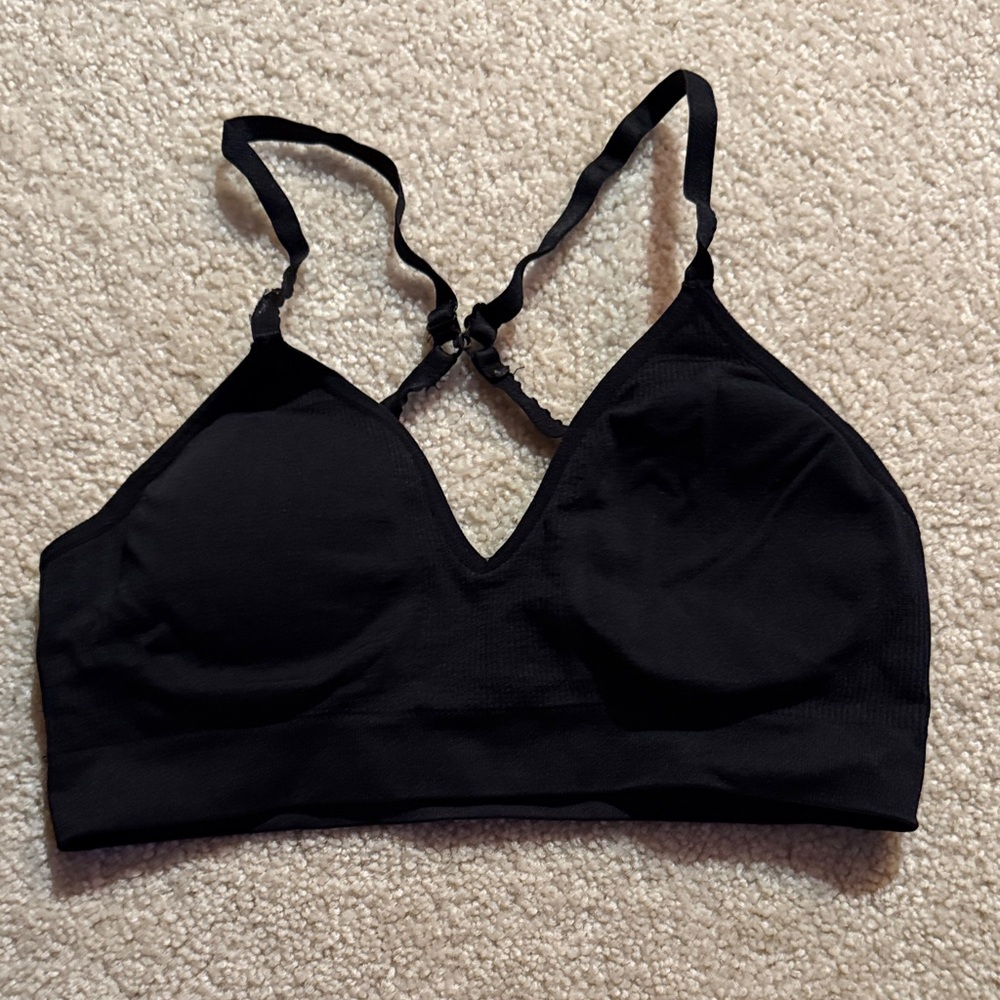 Athleta Black V-Neck Bralette